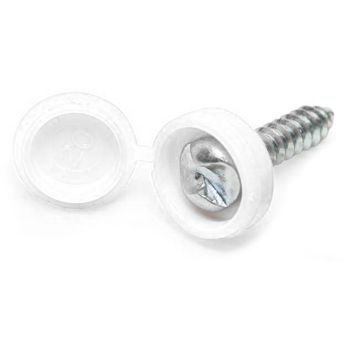 NUMBER PLATE SCREWS WHITE