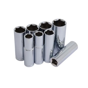 SOCKET SET 1/2D DEEP ON RAIL 8 PIECE