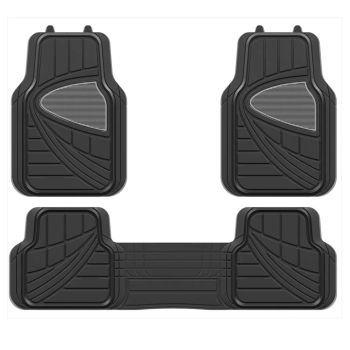 MAT DELUXE RUBBER WITH FULL CROSS REAR 3PC