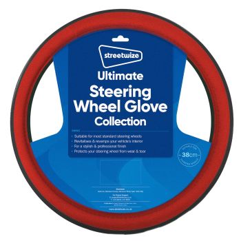 STEERING WHEEL COVER SPORTS GRIP RED
